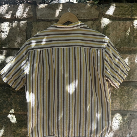 Knickerbocker Multicolored (White/Brown/Yellow) Button Down In Size Large - Picture 2 of 5